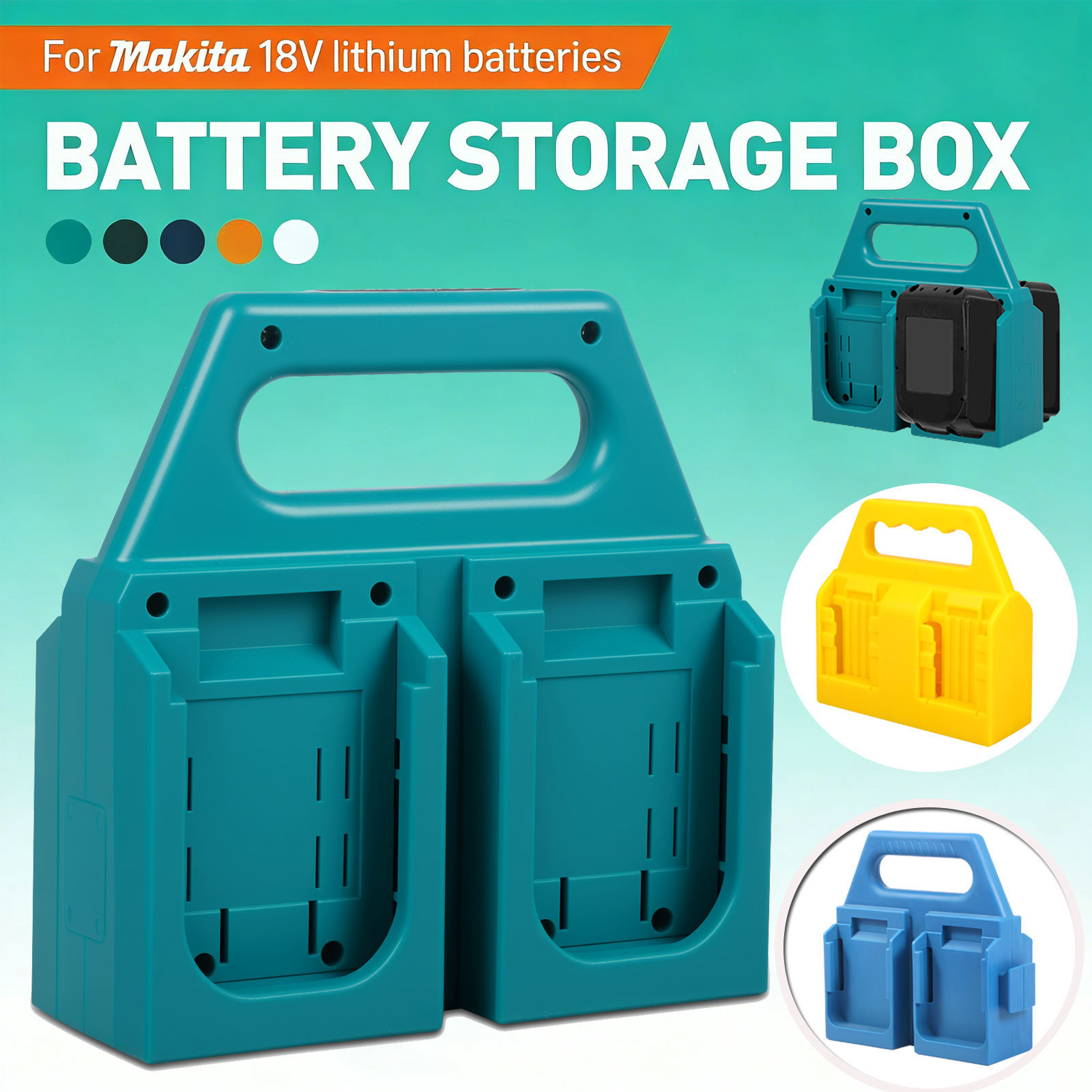 Tech Accessories Holder - 4-Slot Battery Organizer For Makita 18V14.4V