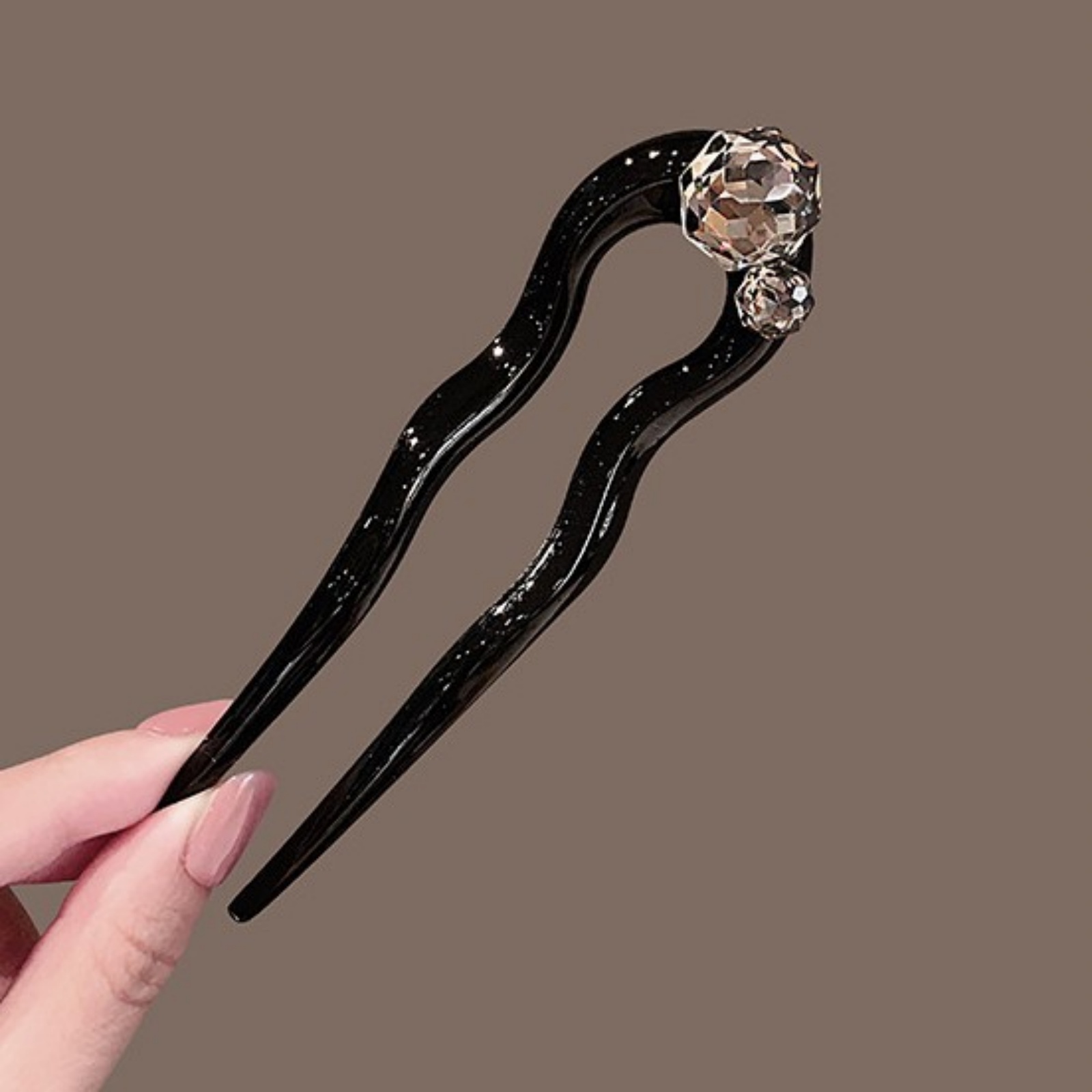 Tech Accessories Women - 1PC Crystal Hair Fork,Black Elegant Hair