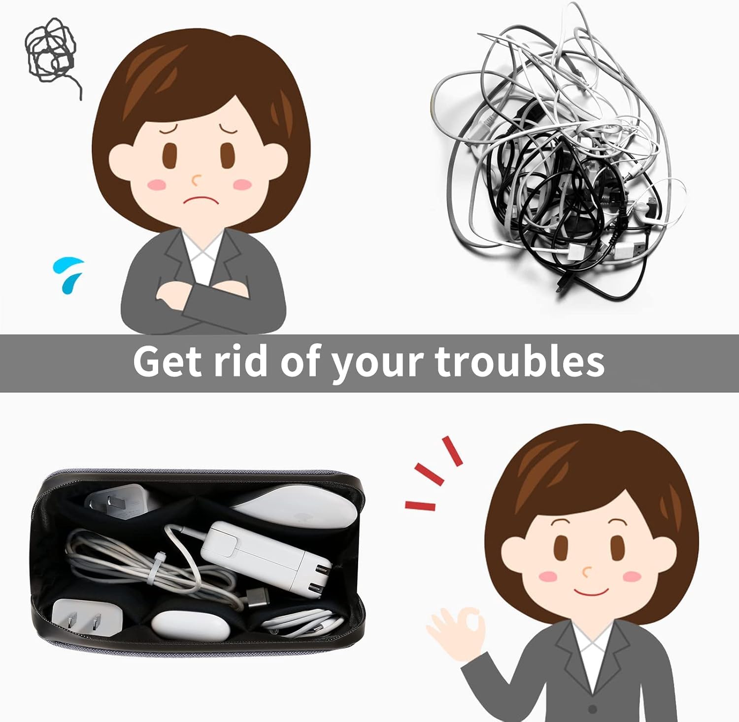 Waterproof Cable Organizer Tra - đánh giá và giá Tech Accessories Hard Case