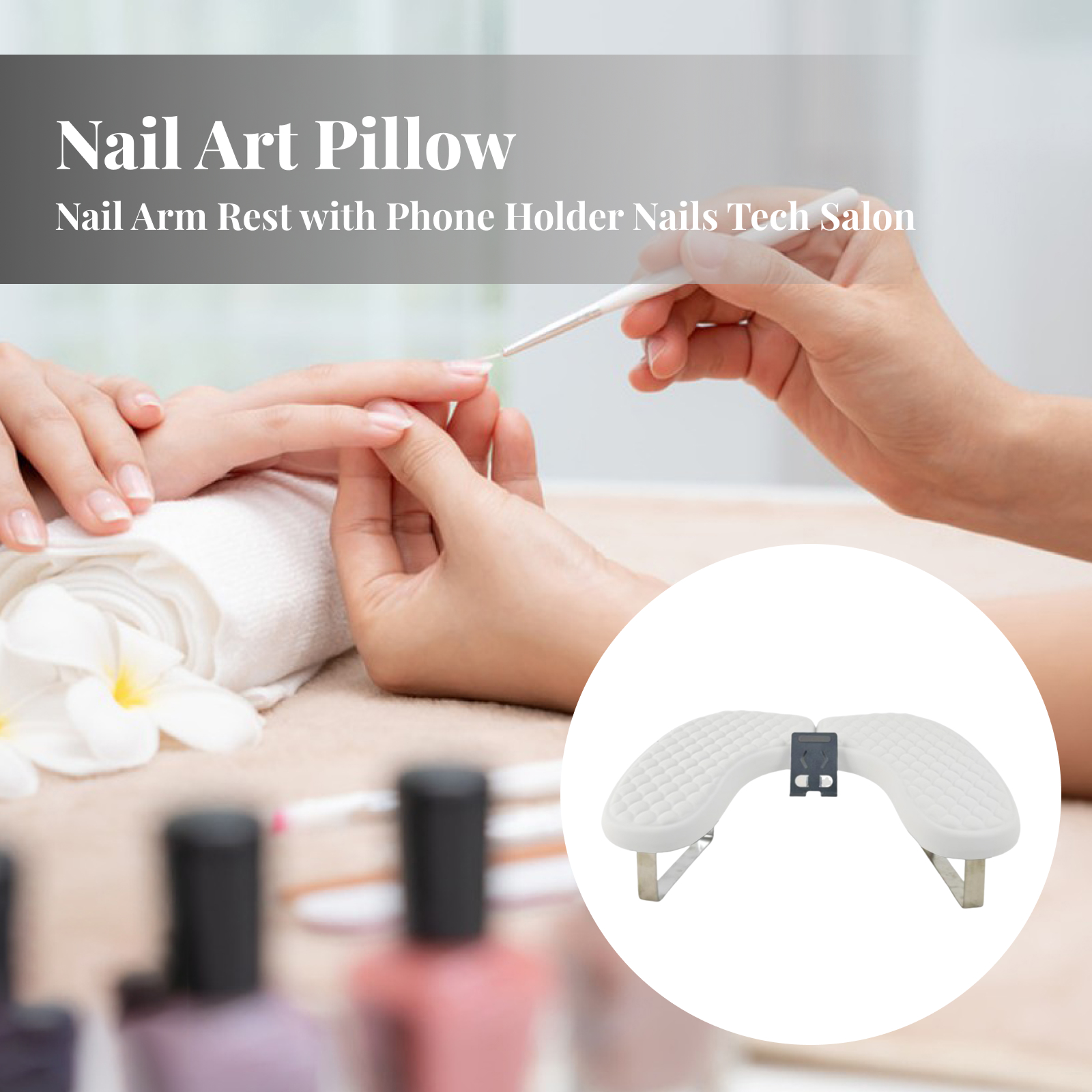 Nail Art Pillow with Phone Hol - đánh giá và giá Tech Accessories Holder